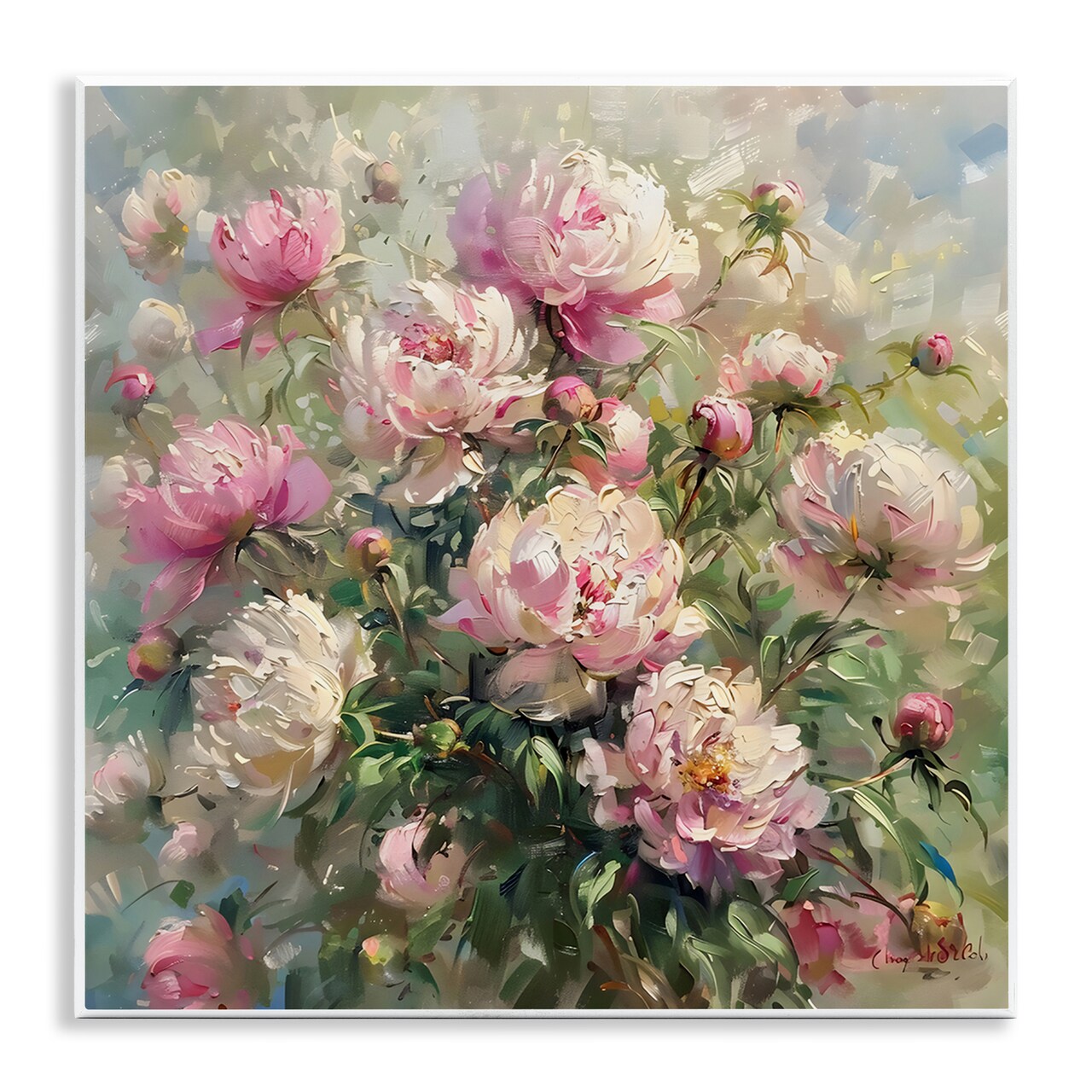 Stupell Industries Floral Peony Bunches Wall Plaque By LSR Creative Studio